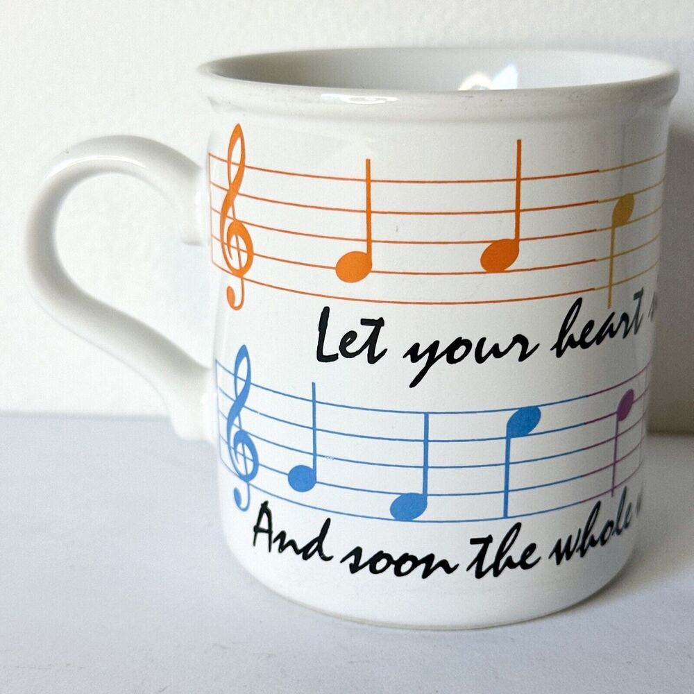 Let Your Heart Sing American Greetings Collections‎ Music Note Mug Circa 1985